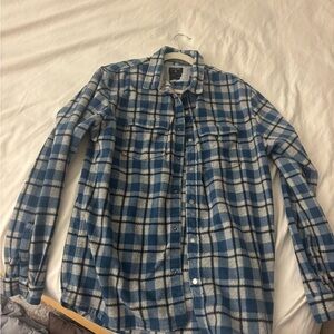 Quiksilver Blue and White Flannel